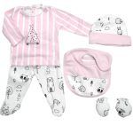 Conjunto Primera Puesta 5 piezas Rosa