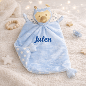 Doudou personalizado con nombre para bebé – Mantita de apego suave