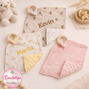 Doudou mordedor personalizado con nombre