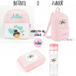 Pack Vuelta al Cole Hada Mochila + Botella 600ml + Cajita Porta alimentos