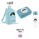 Pack Vuelta al Cole Consola Mochila + Botella 600ml + Cajita Porta alimentos