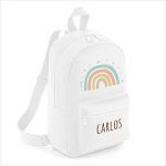 Mochila Junior Arcoíris Soft personalizada, color a elegir