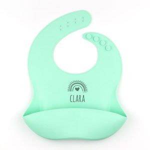 Babero silicona Menta Personalizado