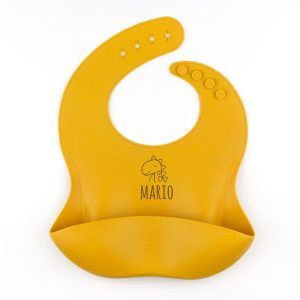 Babero silicona Mostaza Personalizado