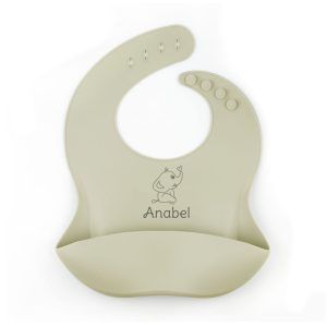 Babero silicona Verde Soft Personalizado