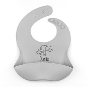 Babero silicona Gris Personalizado