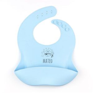 Babero silicona Celeste Personalizado