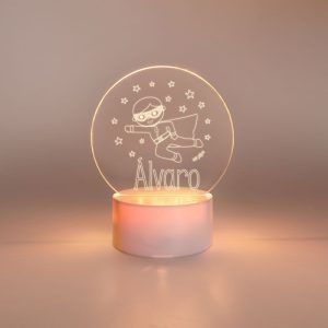 Lamparita redonda Superhéroe personalizada