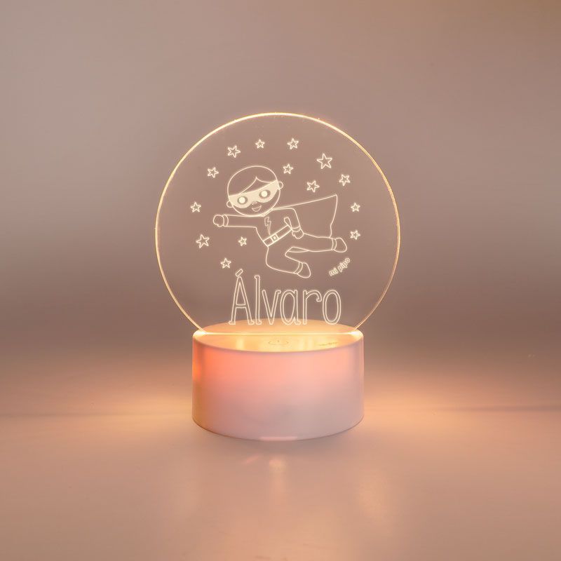 Lamparita redonda Superhéroe personalizada