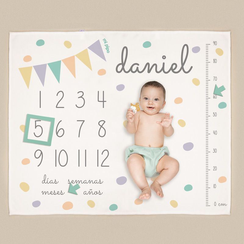 Manta cumplemes Banderín personalizada