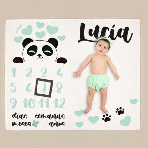 Manta cumplemes Panda personalizada