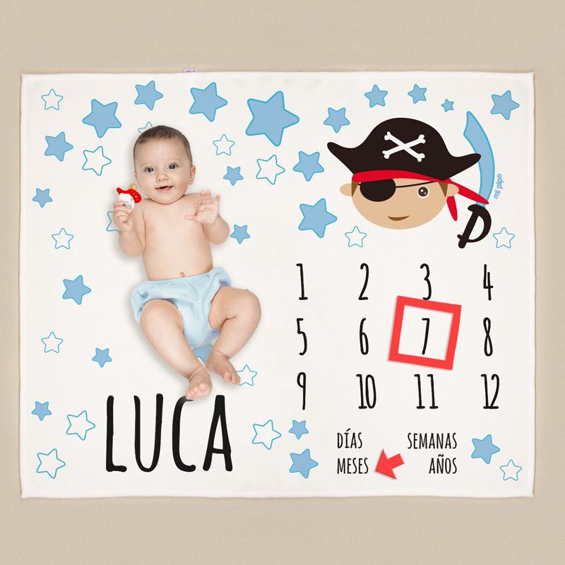 Manta cumplemes Pirata personalizada
