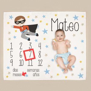 Manta cumplemes Superhéroe personalizada