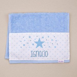 Toalla de Rizo Estrella Azul Personalizada