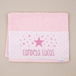 Toalla de Rizo Estrella Rosa Personalizada