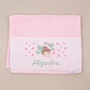 Toalla de Rizo Hada Rosa Personalizada