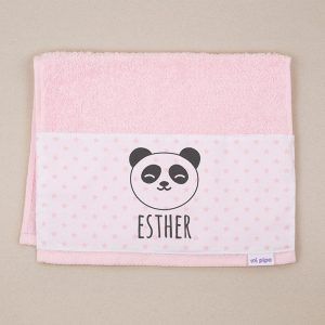 Toalla de Rizo Panda Rosa Personalizada
