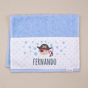 Toalla de Rizo Pirata Azul Personalizada