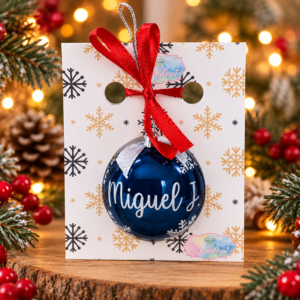 Bola de Navidad Azul Personalizada de 6 cm con Nombre