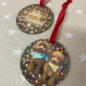 Bola de Navidad madera con foto personalizada