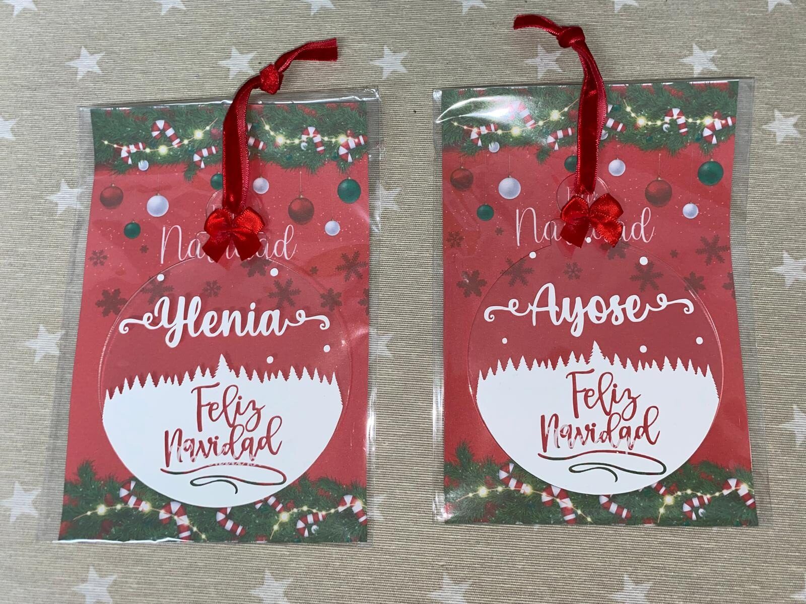 Bola plana de Navidad Acrílico Transparente Carchilopi personalizada - Imagen 2