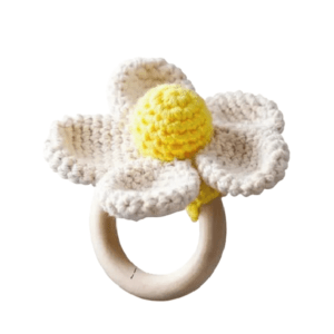 Sonajero Mordedor de Crochet Flor