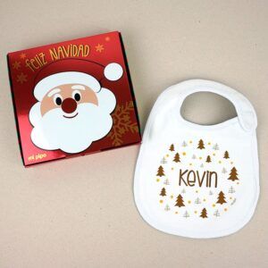 Babero Navideño Personalizado Árboles marrones
