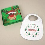 Babero Navideño Personalizado Árboles verdes