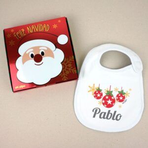 Babero Navideño Personalizado Bolas