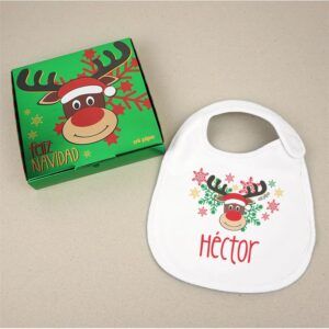 Babero Navideño Personalizado Rudolph