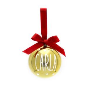 Bola con Lazo Navidad Dorado personalizada