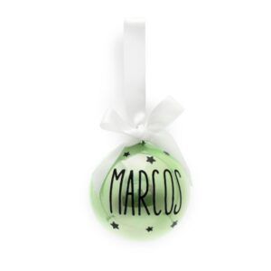Bola con Lazo Navidad Verde Perla personalizada