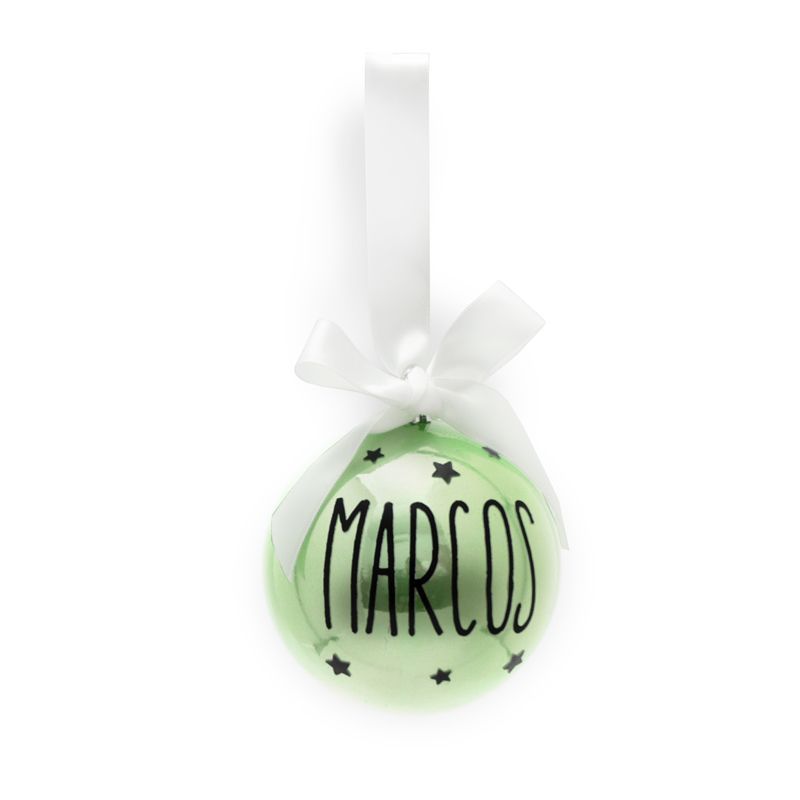 Bola con Lazo Navidad Verde Perla personalizada
