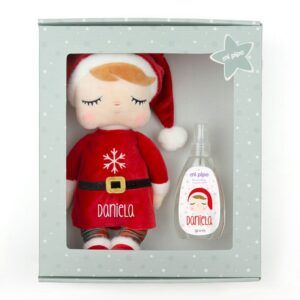 Cajita Muñeca Metoo Angela Navidad + Colonia personalizada