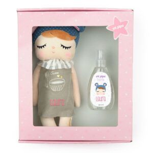 Cajita Muñeca Metoo Angela Retro Osito + Colonia personalizada