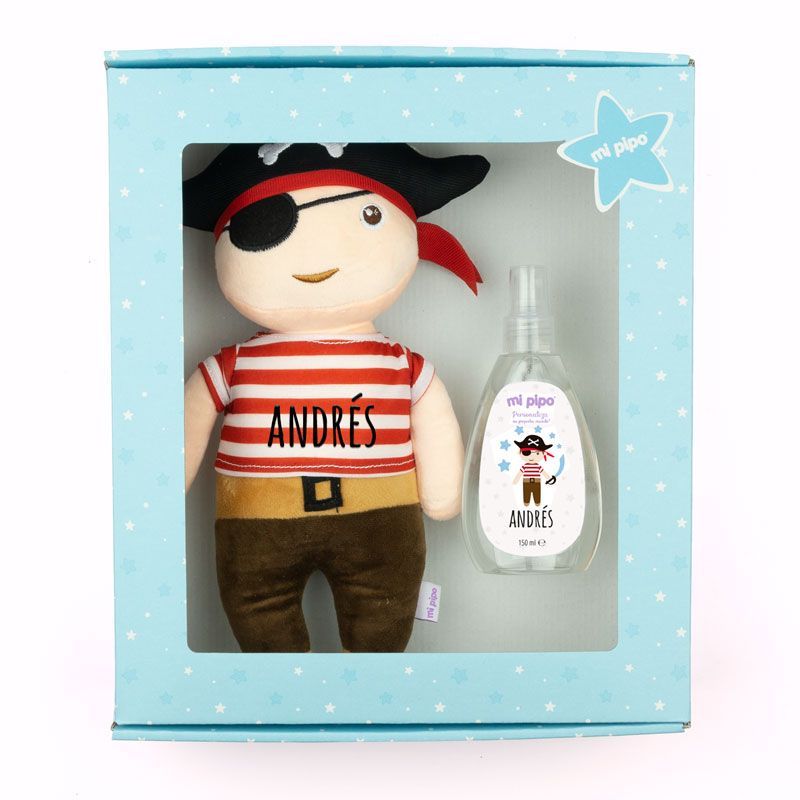 Cajita Muñeco Pirata + Colonia personalizada