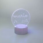 Lamparita redonda Navidad Casitas Nieve personalizada