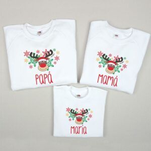 Pack 3 Prendas Reno Rudolph Personalizadas