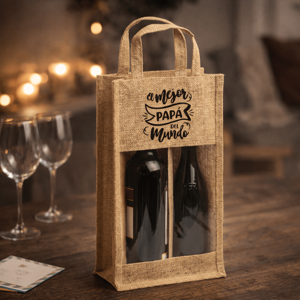 Bolsa para Vino Personalizada “El Mejor Papá del Mundo” – Regalo Día del Padre