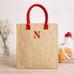 Bolsa de Yute Personalizada con Inicial Bordada ❤️ | Estilo Natural