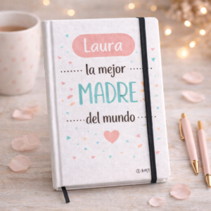 Libreta A5 Personalizada “La Mejor Madre del Mundo” 💖 | Regalo Día de la Madre