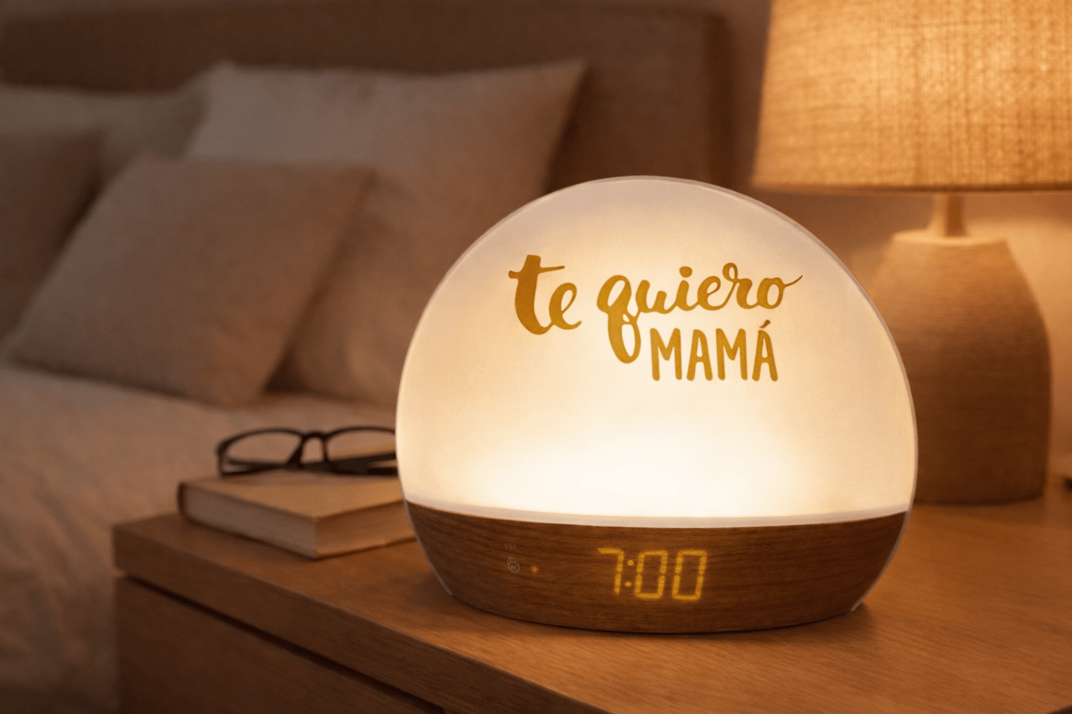 Lámpara Despertador LED Personalizada “Te Quiero Mamá” – Regalo Día de la Madre 💖