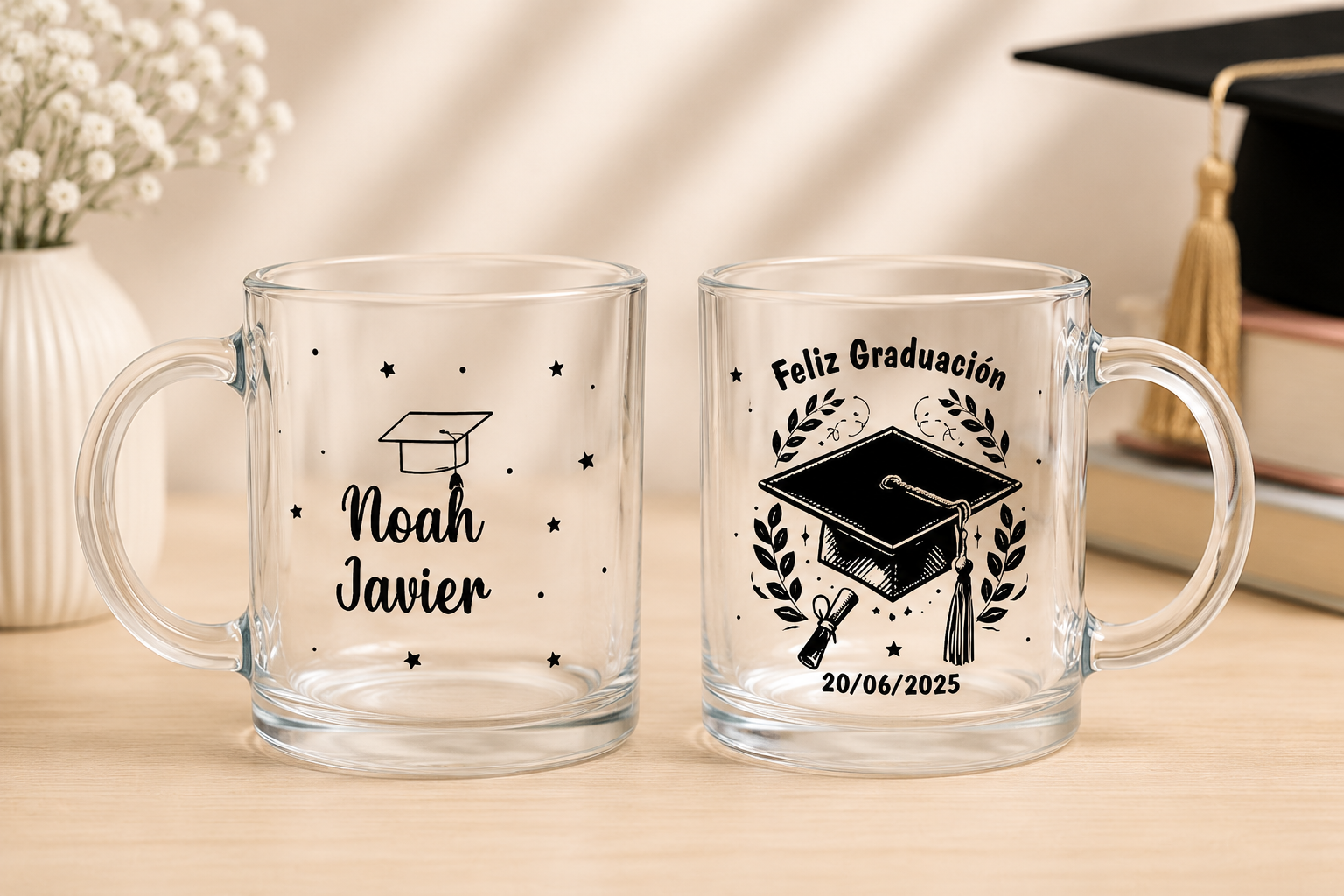 Taza de Cristal Transparente Personalizada para Profe | Nombre + Firma del Alumno - Imagen 3