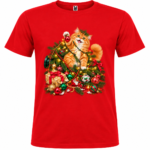 Camiseta Navideña Roja para Adultos Personalizada – 8 Diseños a Elegir