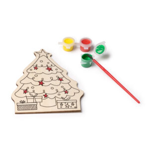 Kit Infantil para Pintar Árbol de Navidad de Madera con Pinturas