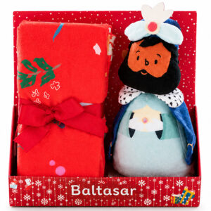 Manta Infantil de Reyes Magos con Peluche de Melchor Personalizada con Nombre (copia)