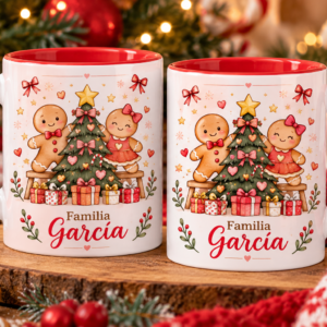 Pack de 2 Tazas de Navidad Personalizadas con Apellido Familiar